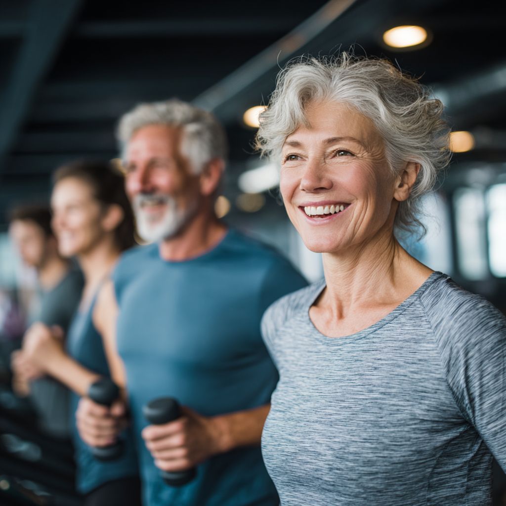Group of diverse Ukrainian adults of different ages smiling after outdoor fitness session in park setting